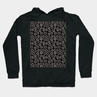 Funny swirly dots building up the abstract pattern in black and white with some effect color Hoodie